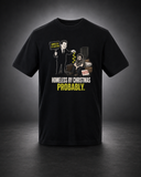 Poor Timing 002 Homeless by Christmas black satirical T-shirt